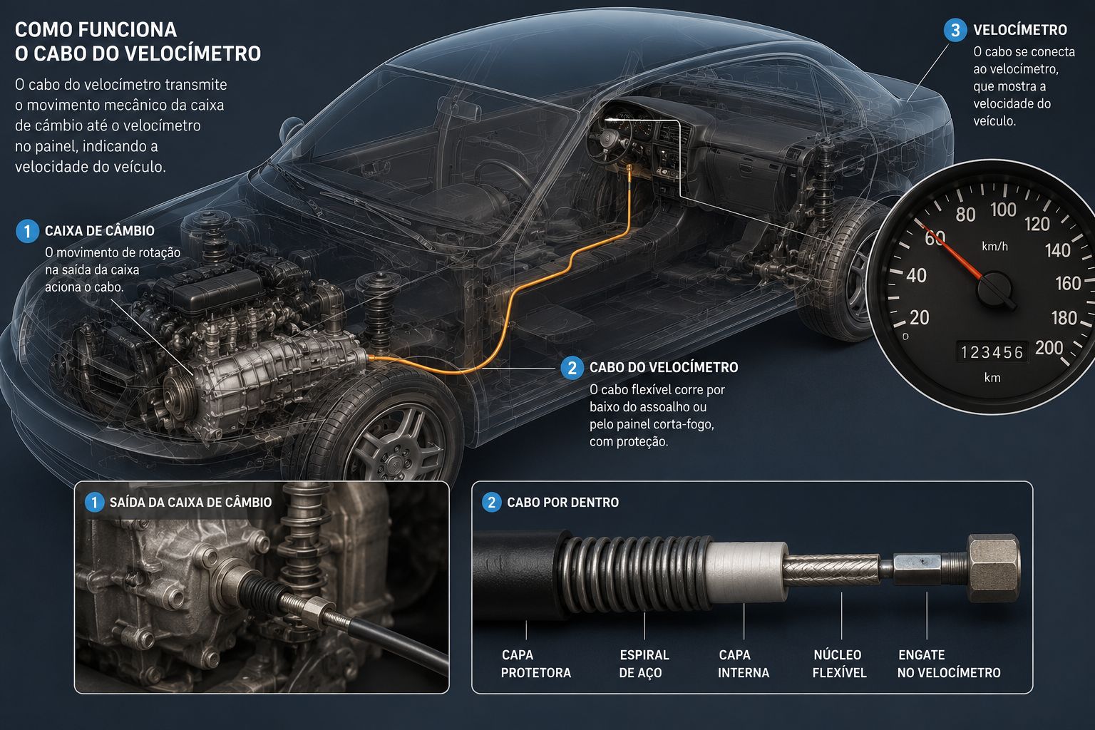 Ilustração conceitual de aplicação do eixo flexível em automotiva leve